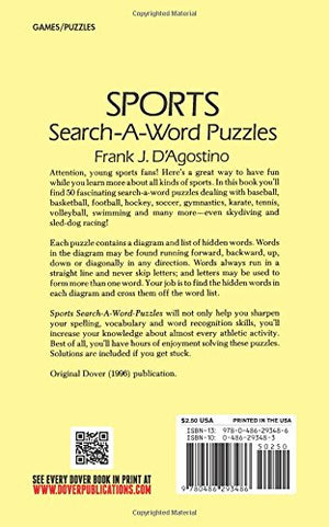 Sports SearchAWord Puzzles (Dover Children's Activity Books),Used