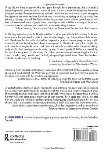 Healing the Unimaginable: Treating Ritual Abuse and Mind Control,New