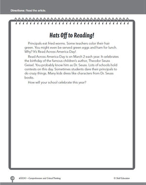 Comprehension and Critical Thinking Grade 1 (Comprehension & Critical Thinking),Used