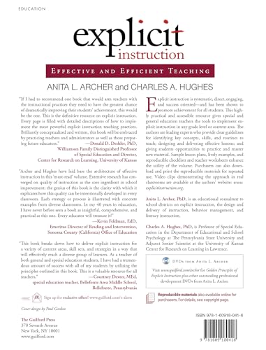 Explicit Instruction: Effective And Efficient Teaching (What Works For Specialneeds Learners)