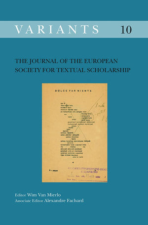 The Journal Of The European Society For Textual Scholarship (Variants  The Journal Of The European Society For Textual Scholars,Used