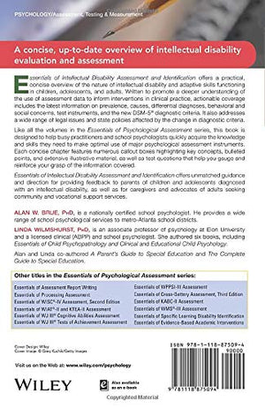 Essentials of Intellectual Disability Assessment and Identification (Essentials of Psychological Assessment),Used