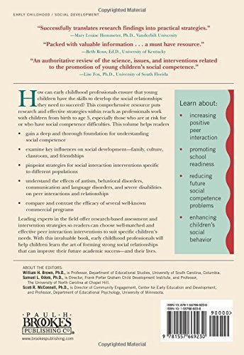 Social Competence of Young Children: Risk, Disability, and Intervention,Used