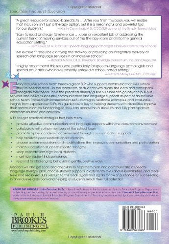 The SpeechLanguage Pathologist's Handbook for Inclusive School Practice,Used