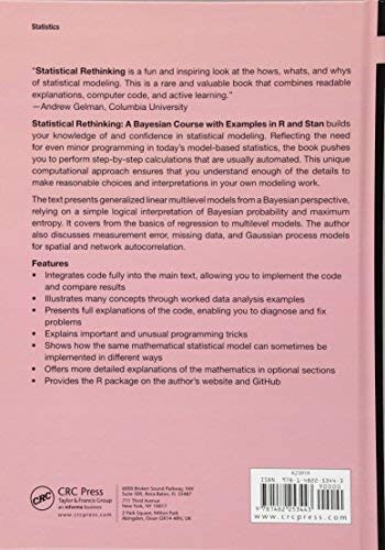 Statistical Rethinking: A Bayesian Course with Examples in R and Stan (Chapman & Hall/CRC Texts in Statistical Science),Used