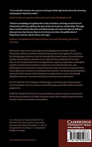Social Dimensions of Privacy: Interdisciplinary Perspectives (Cambridge Intellectual Property and Information Law),Used