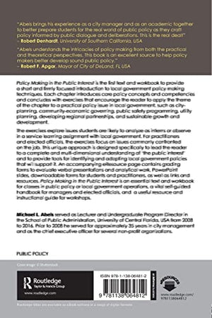 Policy Making in the Public Interest,Used
