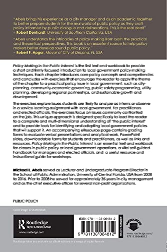 Policy Making in the Public Interest,Used