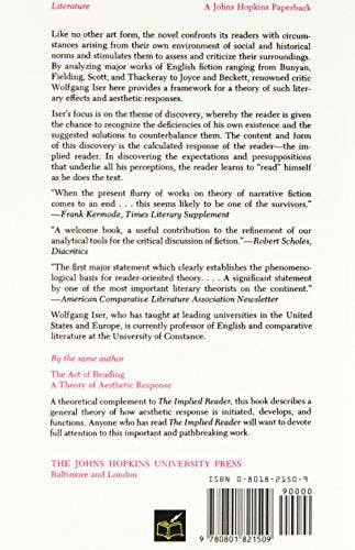 The Implied Reader: Patterns of Communication in Prose Fiction from Bunyan to Beckett,Used