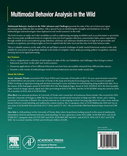 Multimodal Behavior Analysis in the Wild: Advances and Challenges (Computer Vision and Pattern Recognition),Used