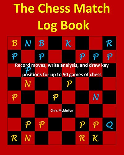 The Chess Match Log Book: Record Moves, Write Analysis, And Draw Key Positions For Up To 50 Games Of Chess,Used