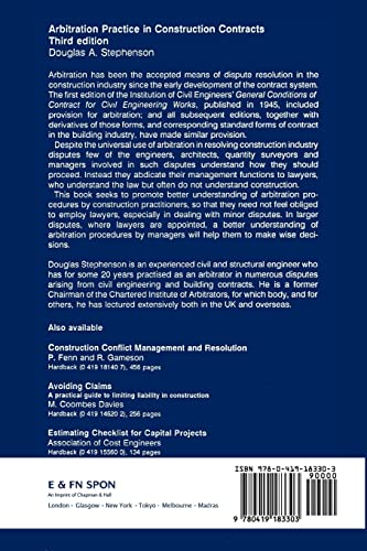Arbitration Practice in Construction Contracts (Builders Bookshelf Series),Used