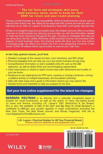 J.K. Lasser's Small Business Taxes 2021: Your Complete Guide to a Better Bottom Line,Used