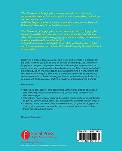 The Elements of Blogging: Expanding the Conversation of Journalism,Used