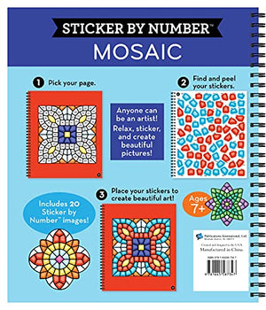 Brain Games  Sticker by Number: Mosaic (20 Complex Images to Sticker),New