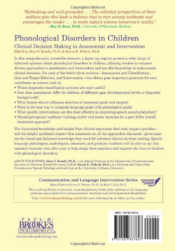 Phonological Disorders in Children: Clinical Decision Making in Assessment and Intervention,New