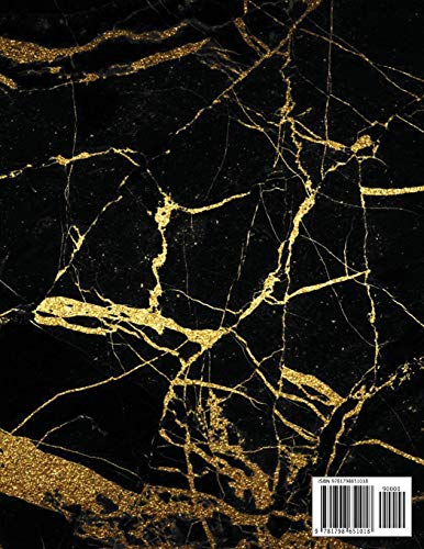 Notebook: Beautiful black marble white label  ? School supplies ? Personal diary ? Office notes  8.5 x 11  big notebook  150 pa,Used