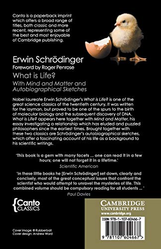 What is Life?: With Mind and Matter and Autobiographical Sketches (Canto Classics),Used