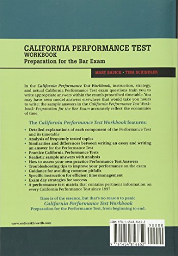 California Performance Test Workbook: Preparation for the Bar Exam,Used