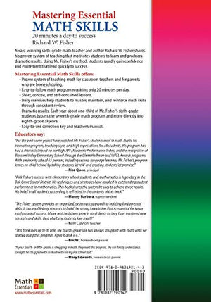 Mastering Essential Math Skills BookGrades 45 Redesigned library version,Used