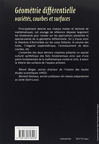 Gomtrie diffrentielle : varits, courbes et surfaces,Used