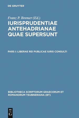 Liberae Rei Publicae Iuris Consulti (Bibliotheca Scriptorum Graecorum Et Romanorum Teubneriana) (Latin Edition),Used