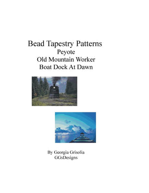 Bead Tapestry Patterns Peyote Old Mountain Worker Boat Dock At Dawn,Used