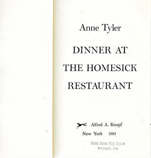 Dinner at the Homesick Restaurant,New