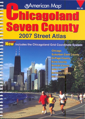 American Map Chicagoland Seven County, Illinois Atlas,Used