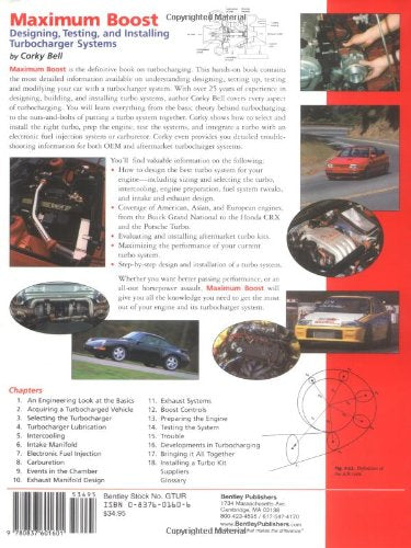 Maximum Boost: Designing, Testing And Installing Turbocharger Systems (Engineering And Performance),Used