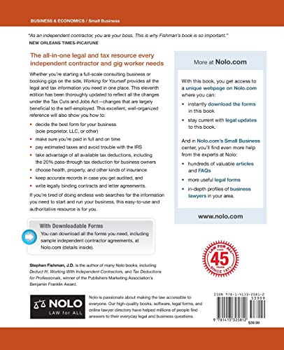 Working for Yourself: Law & Taxes for Independent Contractors, Freelancers & Gig Workers of All Types,Used