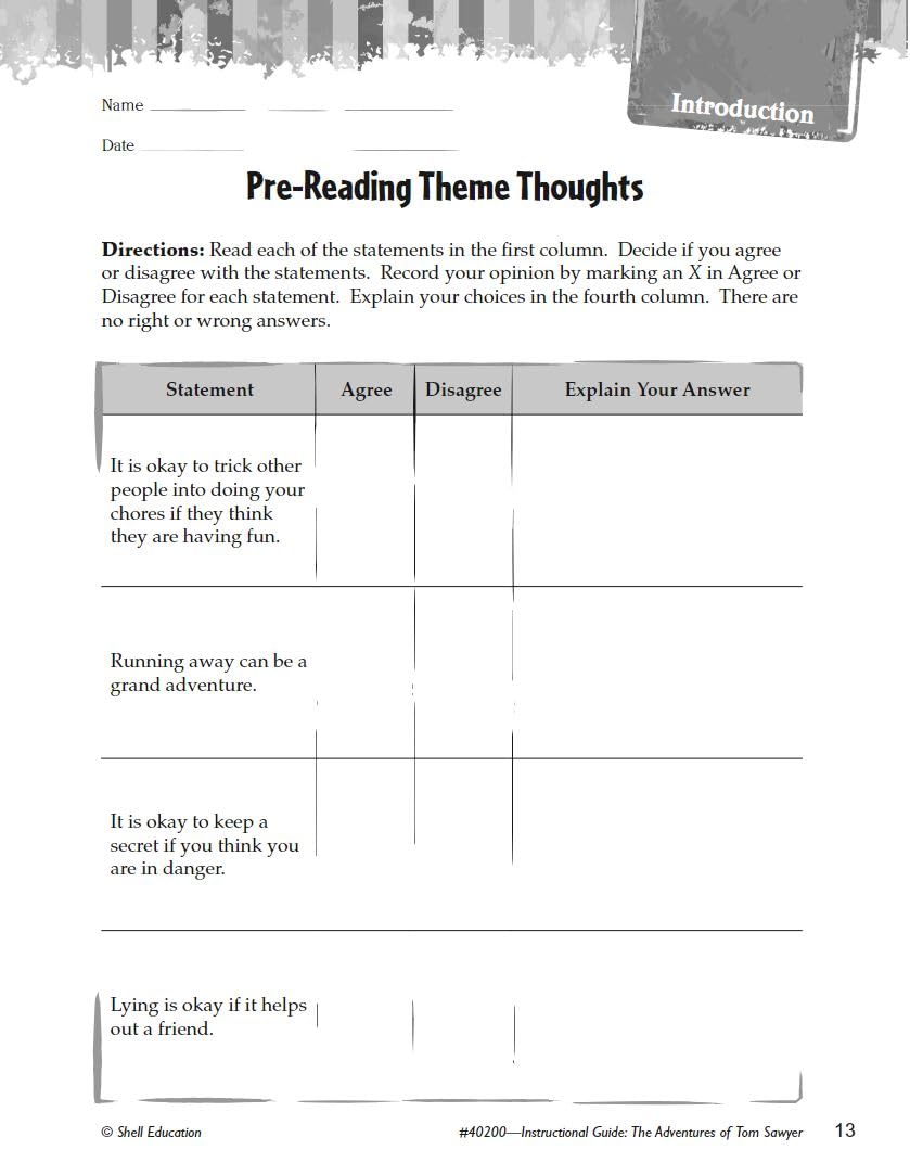 The Adventures of Tom Sawyer: An Instructional Guide for Literature  Novel Study Guide for 4th8th Grade Literature with Close ,Used