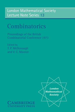 Combinatorics (London Mathematical Society Lecture Note Series, Series Number 13),Used