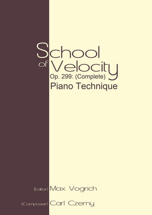 School Of Velocity, Op. 299 (Complete): Piano Technique,Used