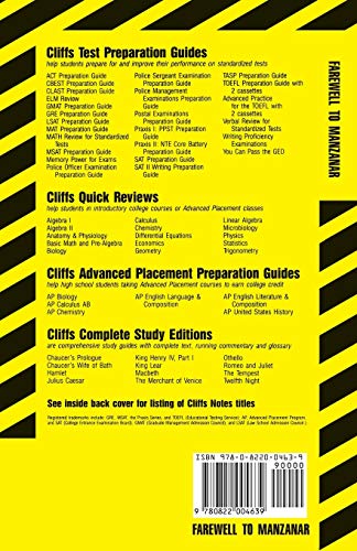 Farewell to Manzanar (Cliffs Notes),Used