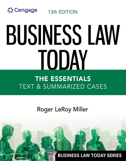 Business Law Today  The Essentials: Text & Summarized Cases (MindTap Course List),Used
