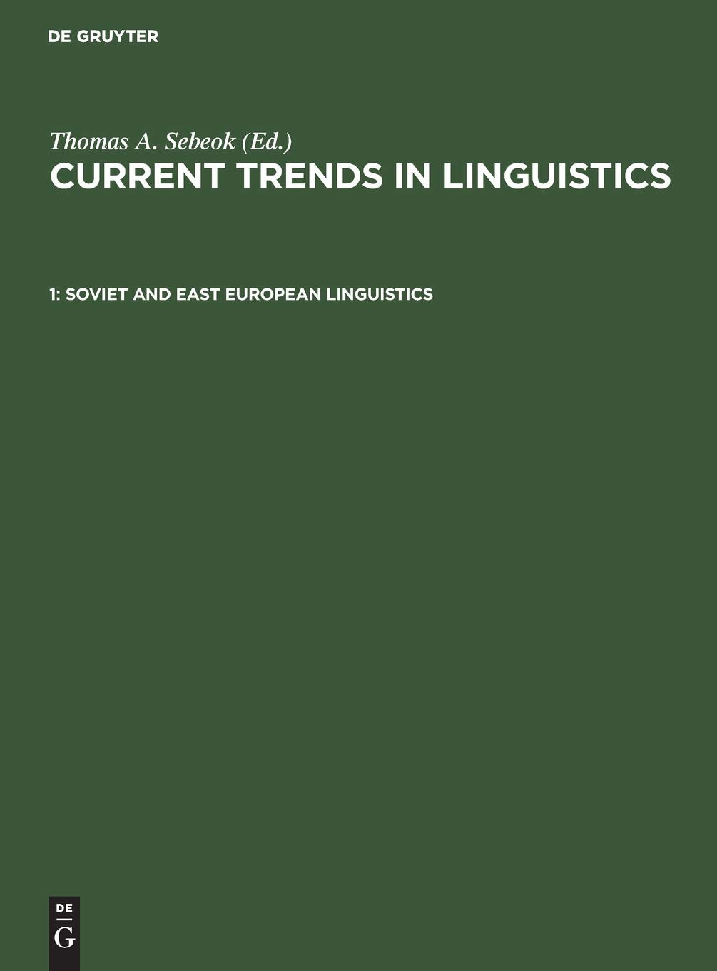 Soviet and East European Linguistics (Current Trends in Linguistics, 1),Used