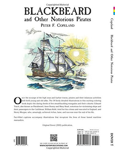 Blackbeard and Other Notorious Pirates Coloring Book (Dover World History Coloring Books),Used