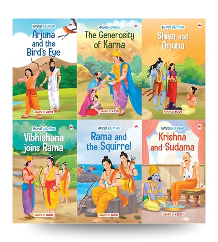 Moral Story Books For Kids (Set Of 6 Books) (Illustrated) - The Generosity Of Rama, Vibhishana Joins Rama, Shiva And Arjuna, Krishna And Sudama, Rama ... Eye - Mythology Books For Kids - Age 3+