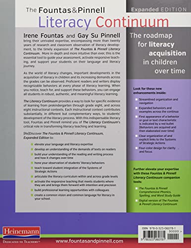 The Fountas & Pinnell Literacy Continuum, Expanded Edition: A Tool for Assessment, Planning, and Teaching, PreK8,Used
