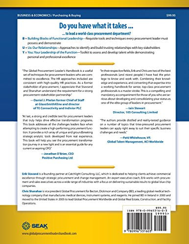 Global Procurement Leaders Handbook: Your Toolkit for Building and Maintaining a WorldClass Procurement Function,Used