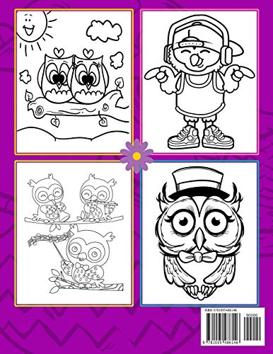 Owl Coloring Book For Kids: Owl Colouring Book:Cute animals Large Patterns to Color, cute owls for kids and toddlers,40 unique d,Used