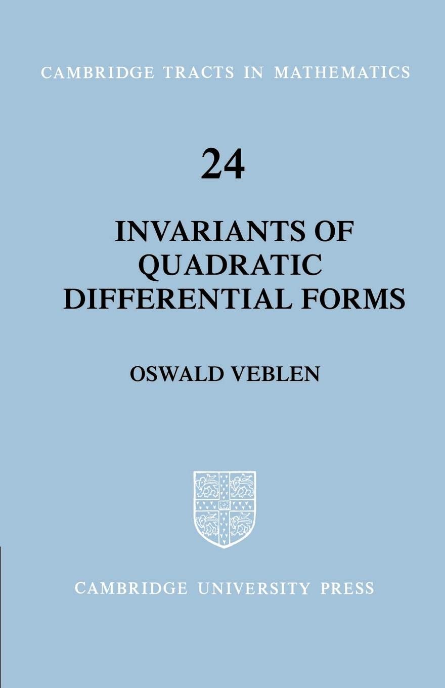 Invariants of Quadratic Differential Forms (Cambridge Tracts in Mathematics, Series Number 24),Used