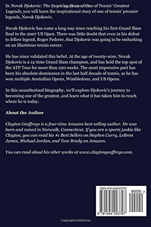 Novak Djokovic: The Inspiring Story Of One Of Tennis Greatest Legends (Tennis Biography Books)-used