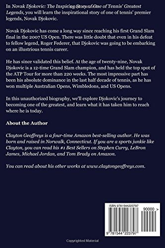 Novak Djokovic: The Inspiring Story Of One Of Tennis Greatest Legends (Tennis Biography Books)-used