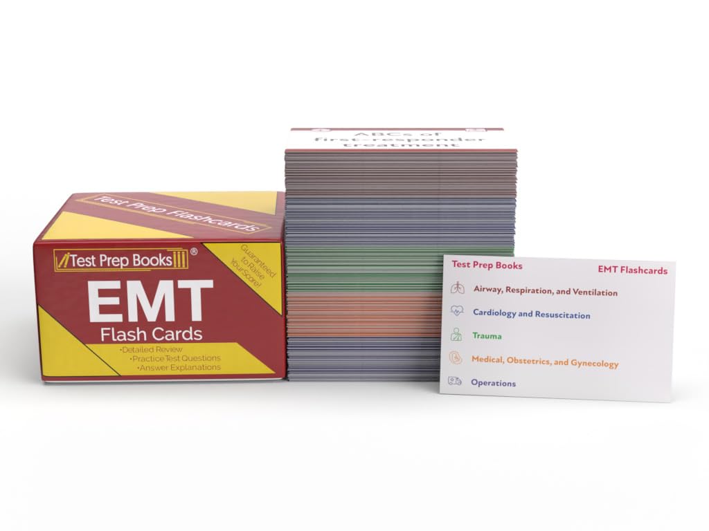 Nremt Exam Flashcards: Emt Flash Cards Study Guide And Practice Questions For The Emergency Medical Technician Exam [Full Color