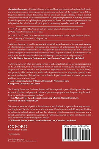 Achieving Democracy: The Future of Progressive Regulation,Used