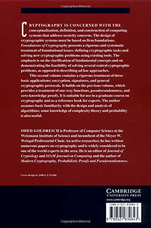 Foundations of Cryptography Volume II Basic Applications,Used