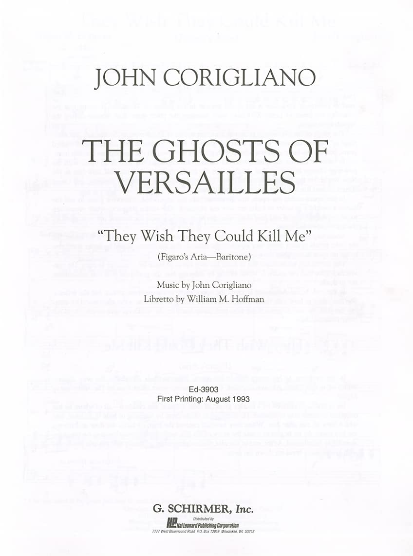 They Wish They Could Kill Me (Figaro's Aria): Baritone and Piano,Used