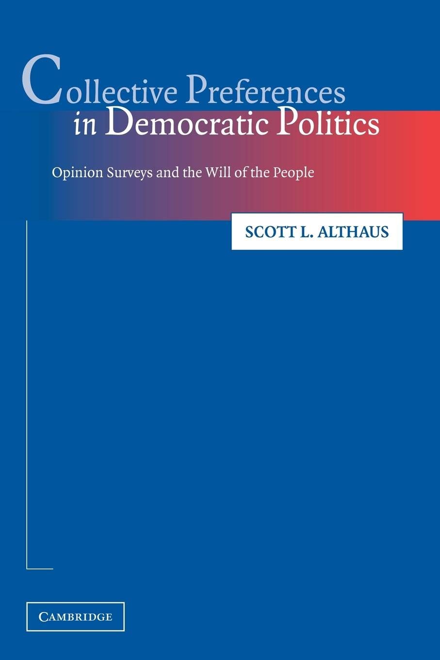 Collective Preferences in Democratic Politics: Opinion Surveys and the Will of the People,Used